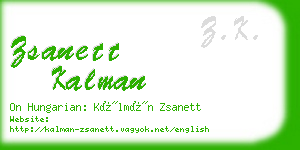 zsanett kalman business card